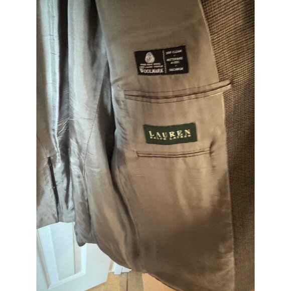 Lauren Ralph Lauren Men Wool Blazer Jacket Gray Houndstooth Pattern 2-Button 48R - Picture 12 of 15